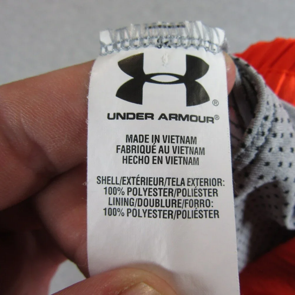 Under Armour Mens Swim‎ Trunks LG x 6 Bright Orange 100% Polyester Drawstring